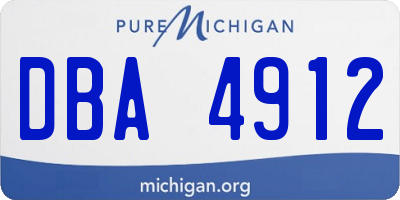MI license plate DBA4912