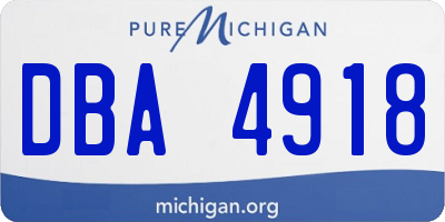MI license plate DBA4918
