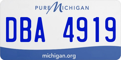 MI license plate DBA4919