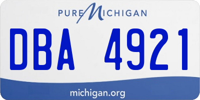 MI license plate DBA4921