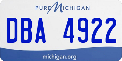 MI license plate DBA4922