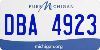 MI license plate DBA4923