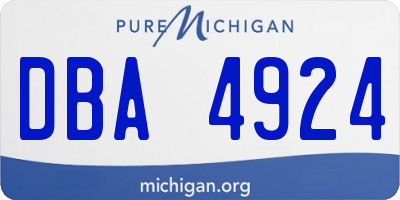 MI license plate DBA4924