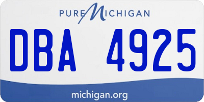 MI license plate DBA4925