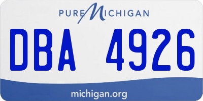 MI license plate DBA4926