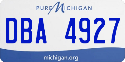 MI license plate DBA4927