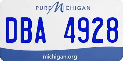 MI license plate DBA4928