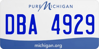 MI license plate DBA4929