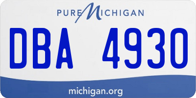 MI license plate DBA4930