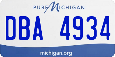 MI license plate DBA4934