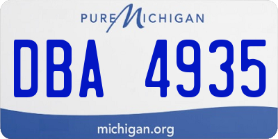MI license plate DBA4935