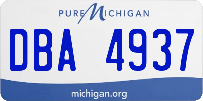 MI license plate DBA4937