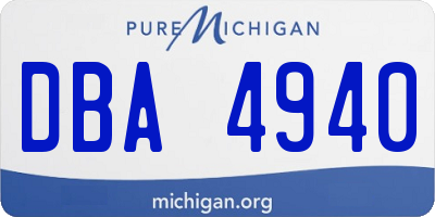 MI license plate DBA4940