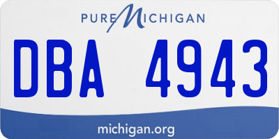 MI license plate DBA4943