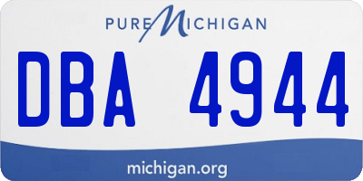MI license plate DBA4944