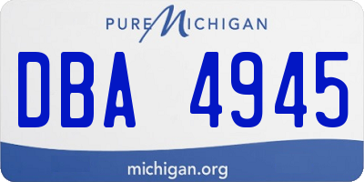 MI license plate DBA4945
