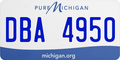 MI license plate DBA4950