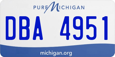 MI license plate DBA4951