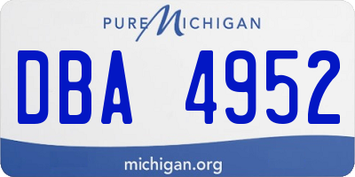 MI license plate DBA4952