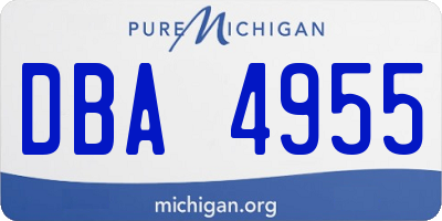 MI license plate DBA4955