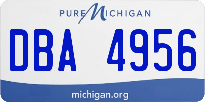 MI license plate DBA4956