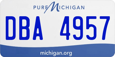 MI license plate DBA4957