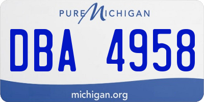 MI license plate DBA4958