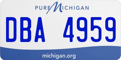 MI license plate DBA4959