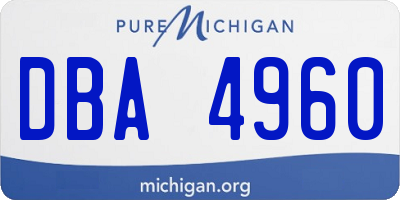 MI license plate DBA4960