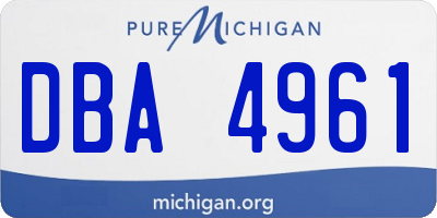 MI license plate DBA4961