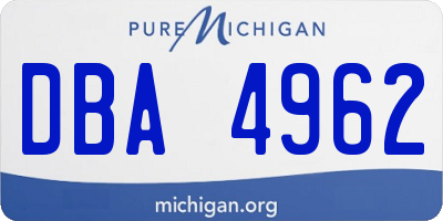 MI license plate DBA4962