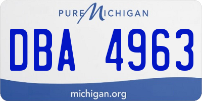 MI license plate DBA4963