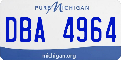 MI license plate DBA4964