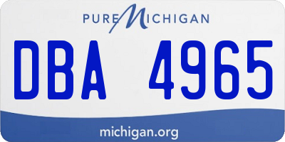 MI license plate DBA4965