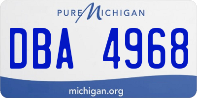 MI license plate DBA4968