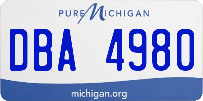 MI license plate DBA4980