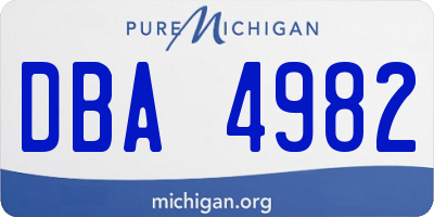 MI license plate DBA4982