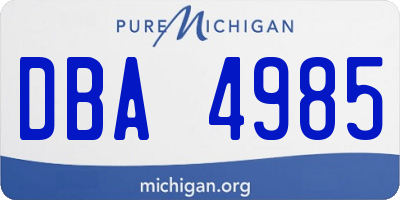 MI license plate DBA4985