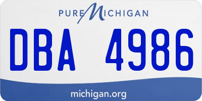 MI license plate DBA4986