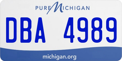 MI license plate DBA4989