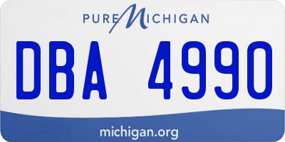 MI license plate DBA4990