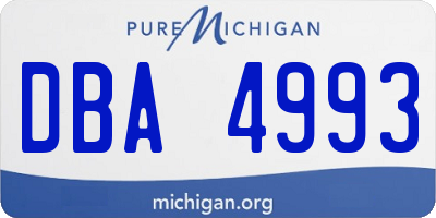 MI license plate DBA4993