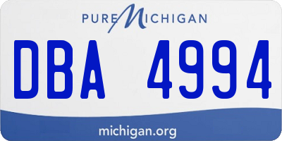 MI license plate DBA4994