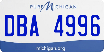 MI license plate DBA4996