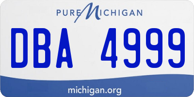 MI license plate DBA4999