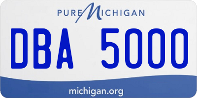 MI license plate DBA5000