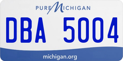 MI license plate DBA5004