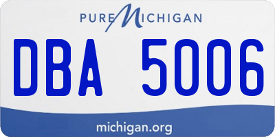MI license plate DBA5006