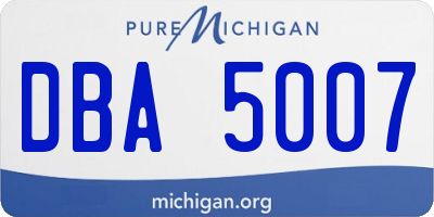 MI license plate DBA5007