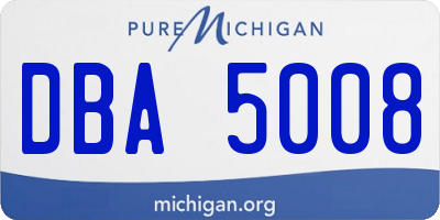 MI license plate DBA5008